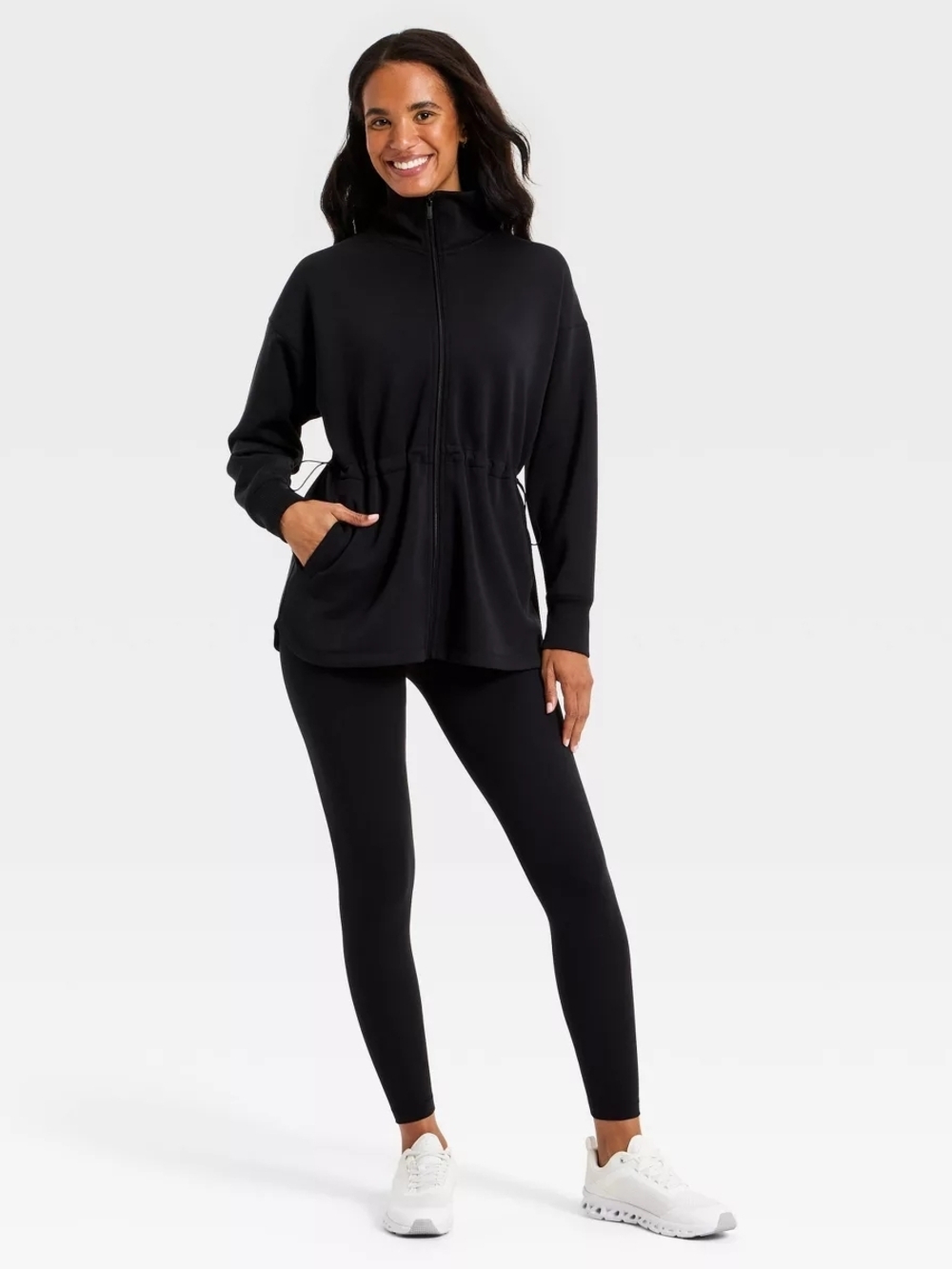 NWT All in Motion Airy Sleek Full Zip Jacket in Black Size-XL